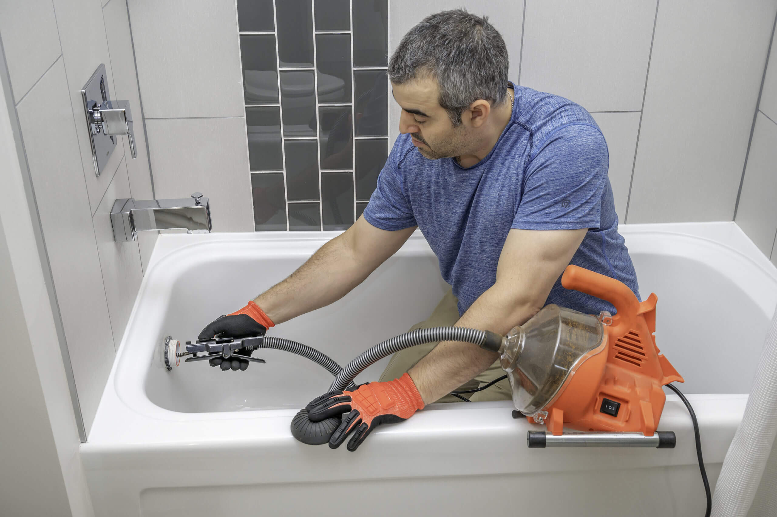 Bath connection is professionally checked
